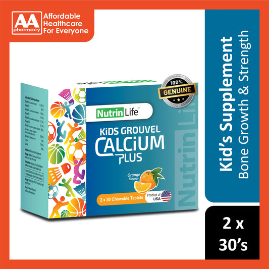 NutrinLife Kids Grouvel Calcium Plus Chewable Tablet 2x30's