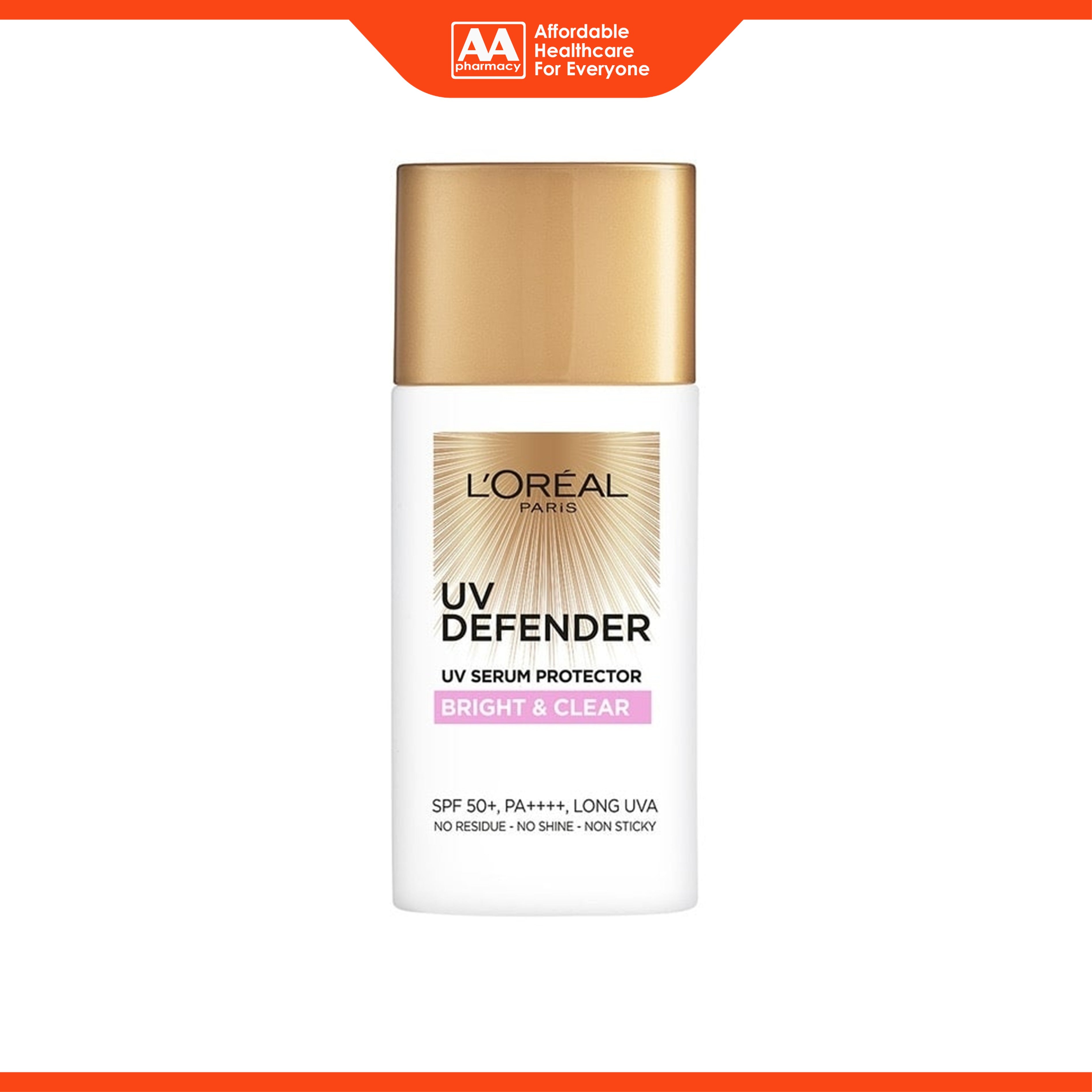 L'Oréal Paris UV Defender UV Serum Protector SPF 50+ PA++++ (50ml) - Bright and Clear with Niacinamide