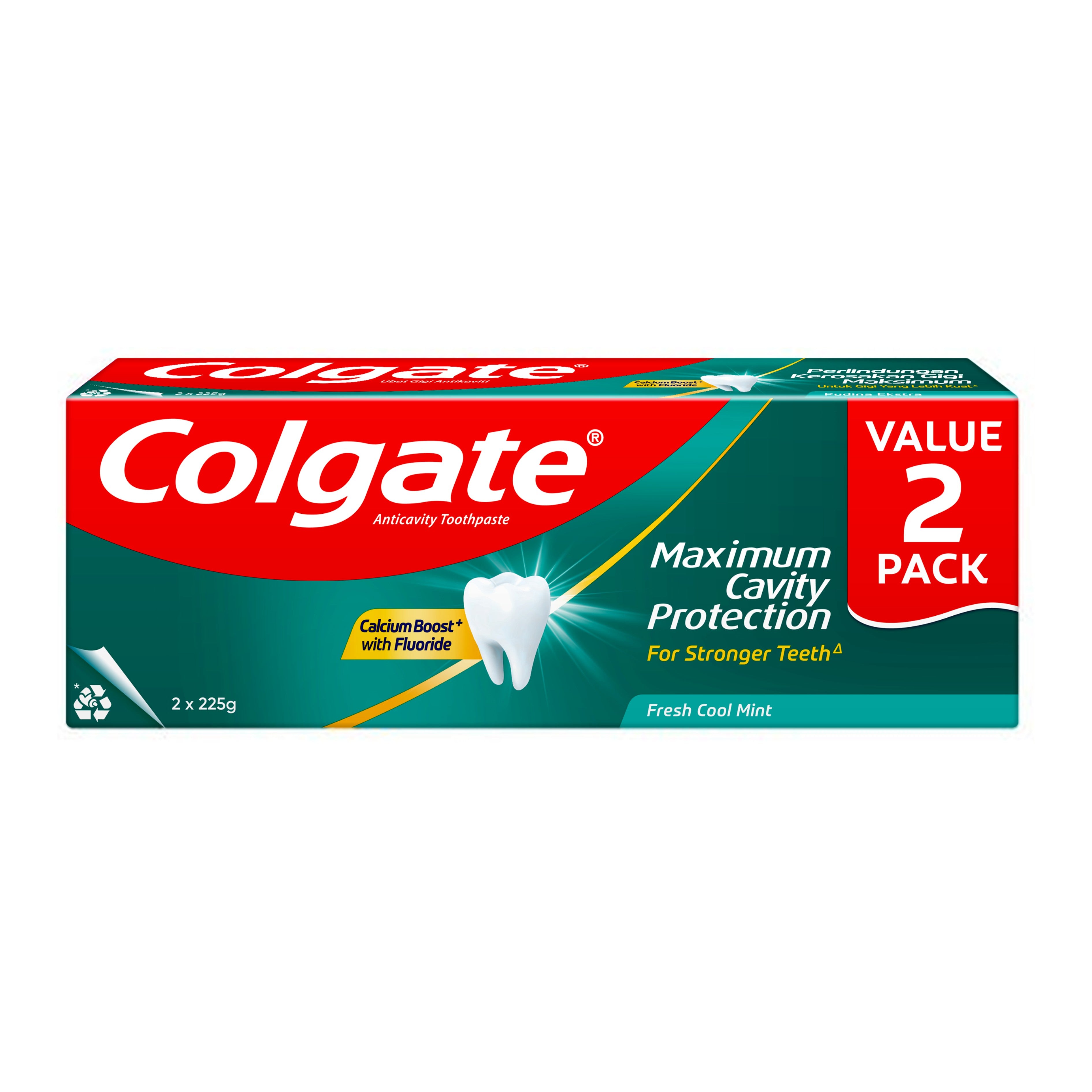 Colgate Maximum Cavity Protection (Fresh Cool Mint) Toothpaste 225gx2's [Twinpack]