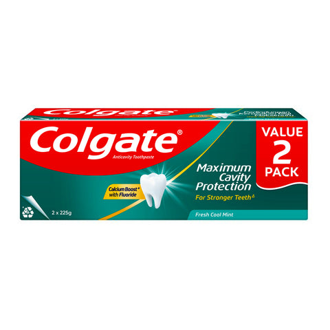 Colgate Maximum Cavity Protection (Fresh Cool Mint) Toothpaste 225gx2's [Twinpack]