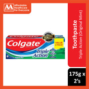 Colgate Toothpaste (Triple Action, Original Mint) 175gx2's [Twinpack]