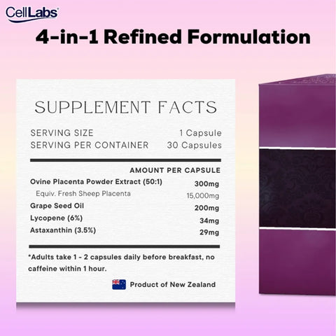 CellLabs Sheep Placenta with Grape Seed Oil Plus Softgel Capsule 30's