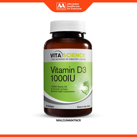 VitaScience Vitamin D3 1000 IU Softgel 90's