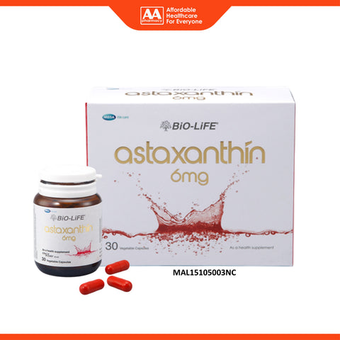 Bio-Life Astaxanthin 6mg Vegetable Capsule 30's