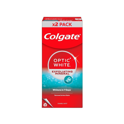 Colgate Toothpaste (Optic White Exfoliating Mineral) 100gx2's [Twinpack]