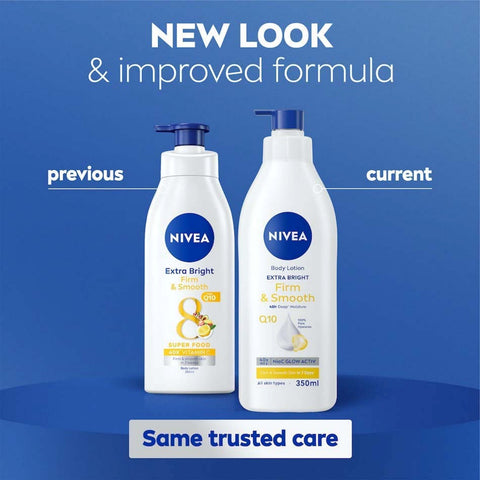 Nivea Body Lotion (Extra Bright, Firm and Smooth with Q10) 350mL