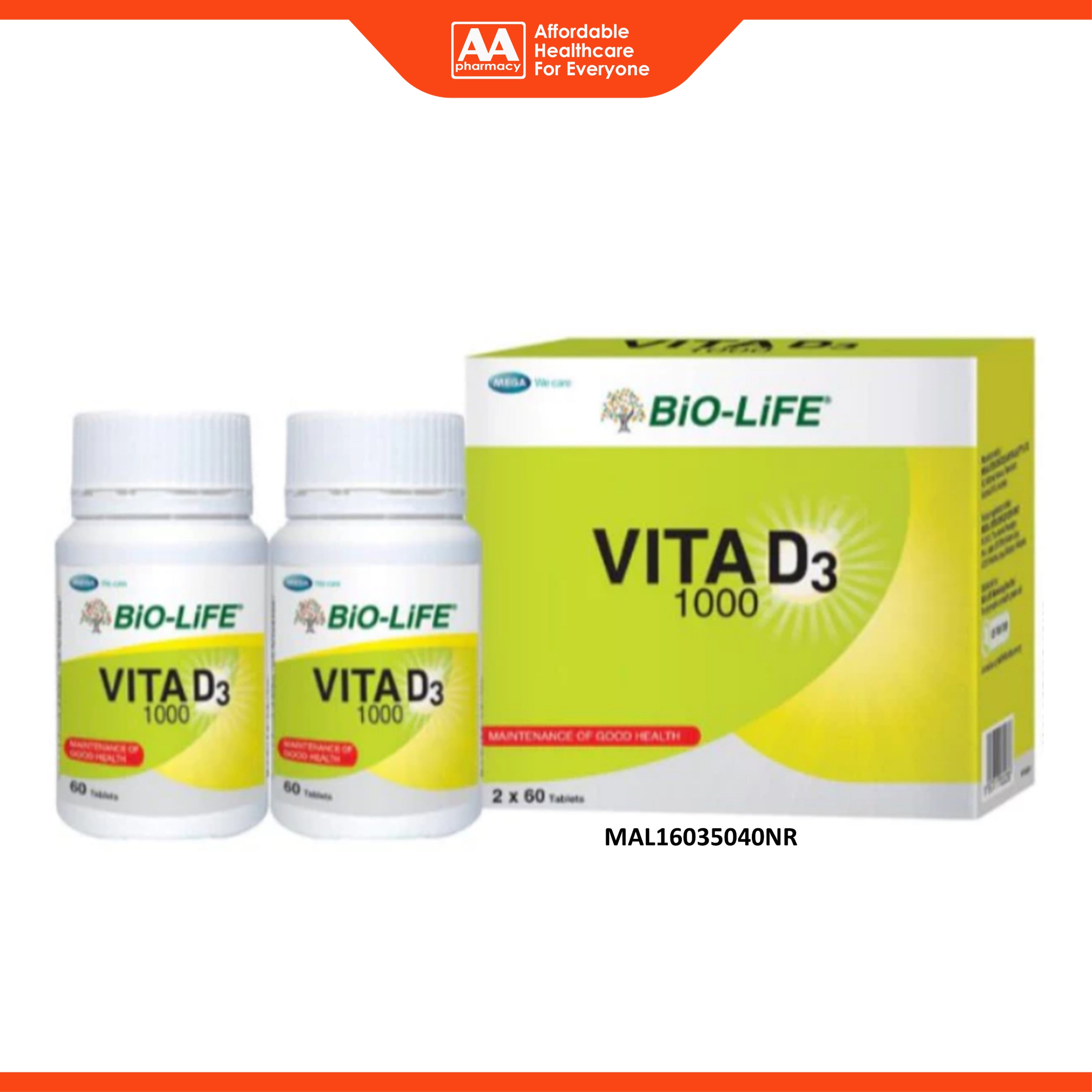 Bio-Life Vita D3 1000 IU Tablet 2x60's