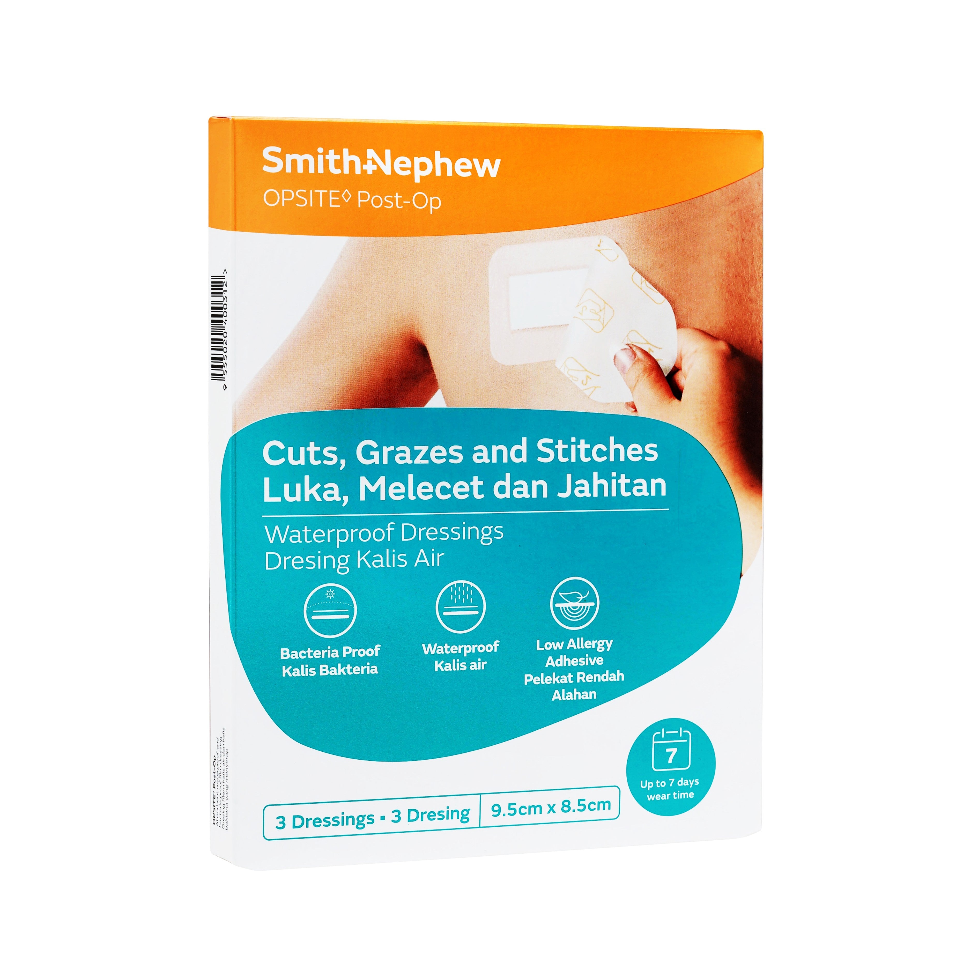 Smith and Nephew Opsite Post-Op Waterproof Dressing 9.5cmx8.5cm 3's