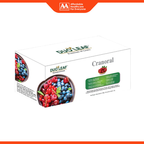Duoleaf Cranoral (Botanical Beverage Mix Strawberry Powder with Cranberry Extract) Sachet 5gx60's