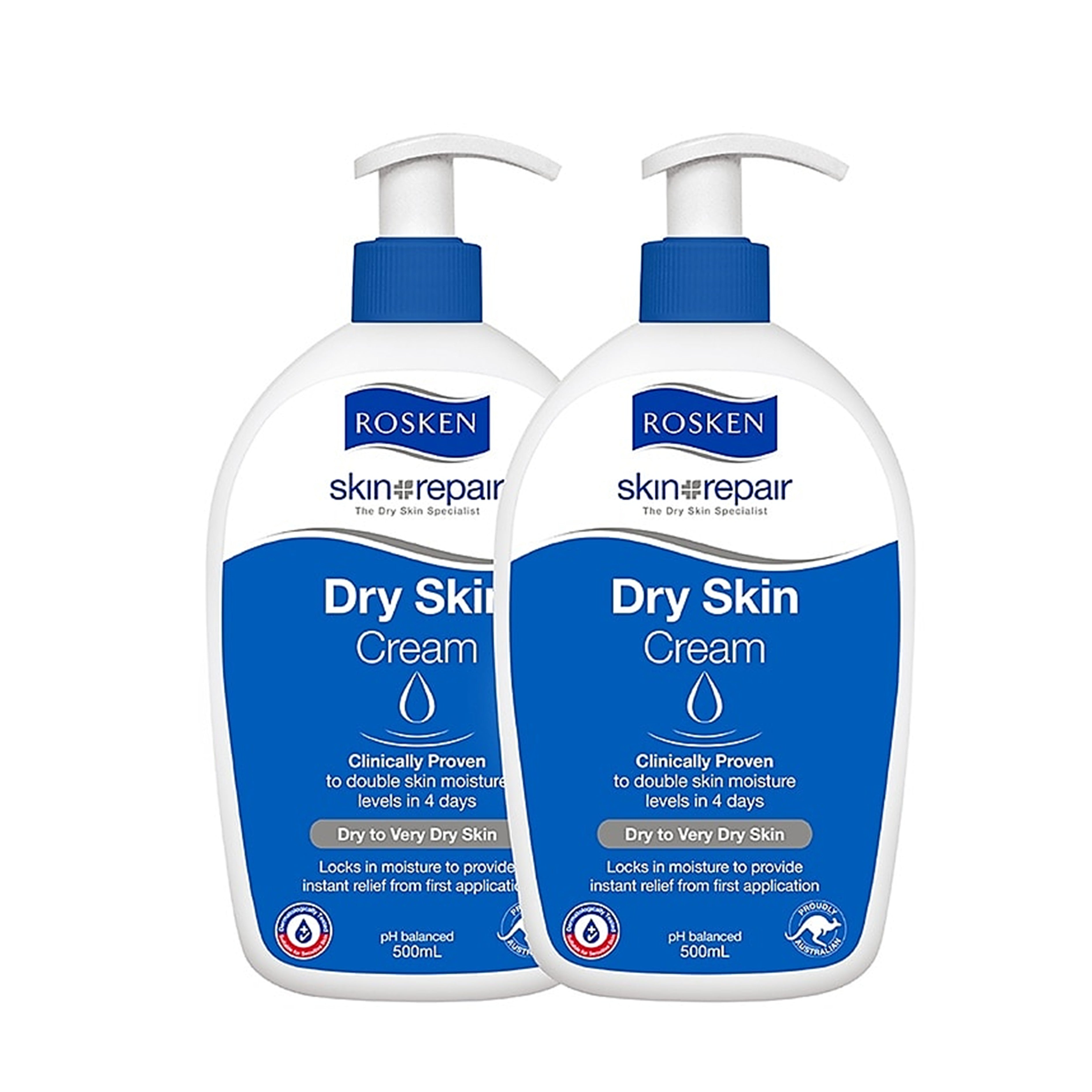 Rosken Skin Repair Dry Skin Cream 500mLx2's [Value Pack]