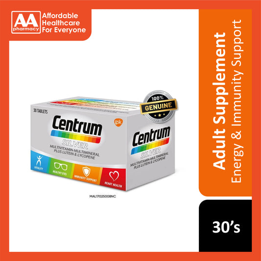 Centrum Silver Multivitamin-Multimineral Plus Lutein and Lycopene Tablet 30's