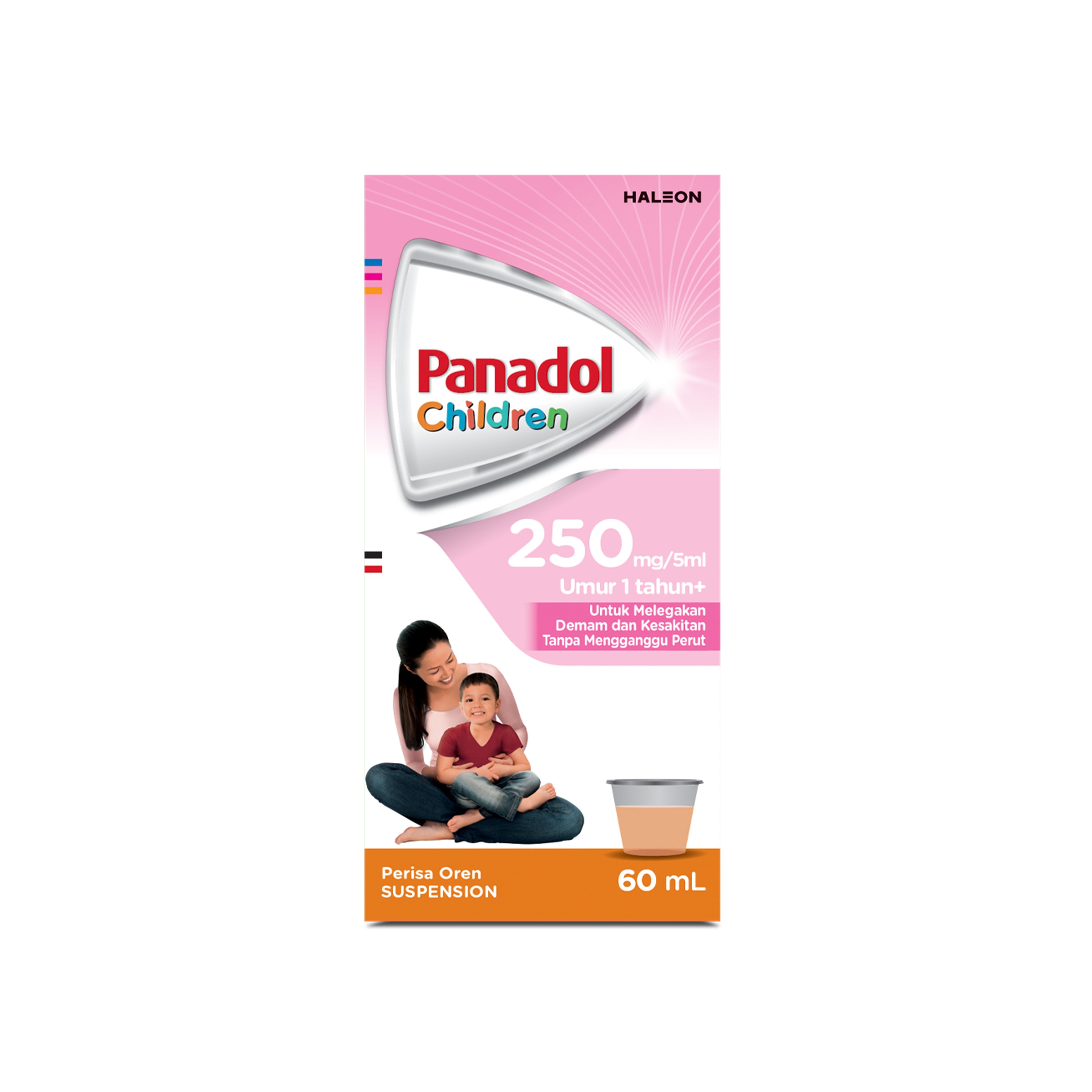 Panadol For Children Suspension 250mg/5mL (1-12 Years) 60mL (Orange Flavour)