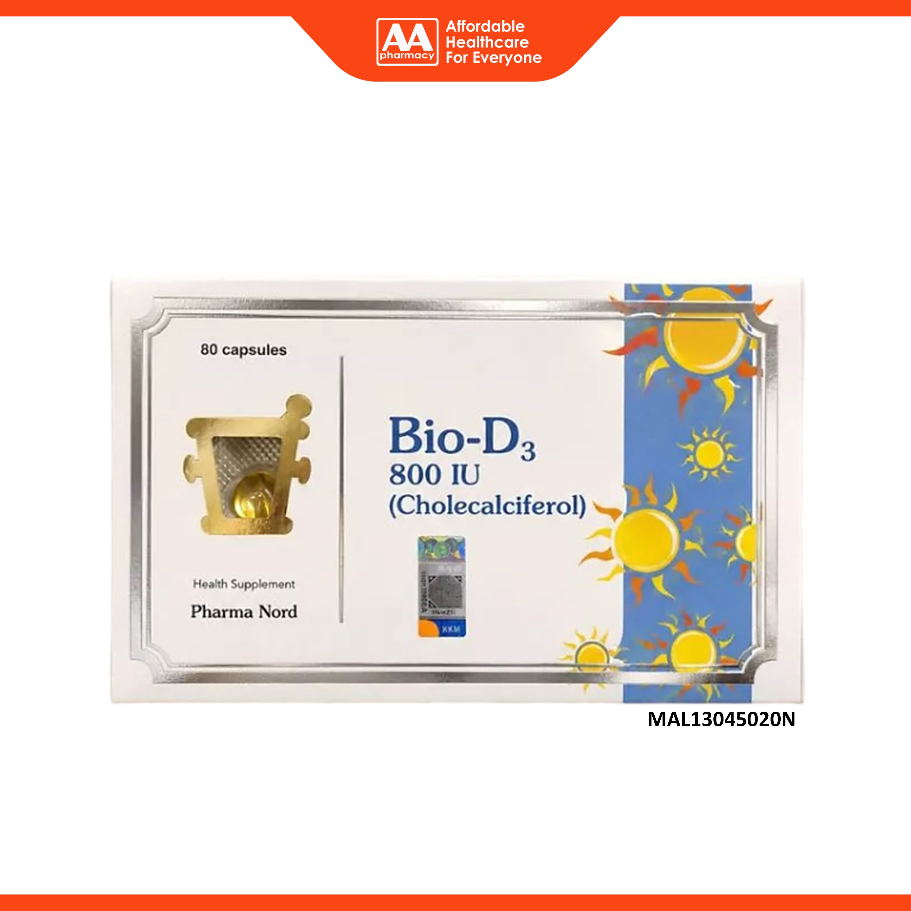 Pharma Nord Bio-D3 800IU Cholecalciferol Capsule 80's