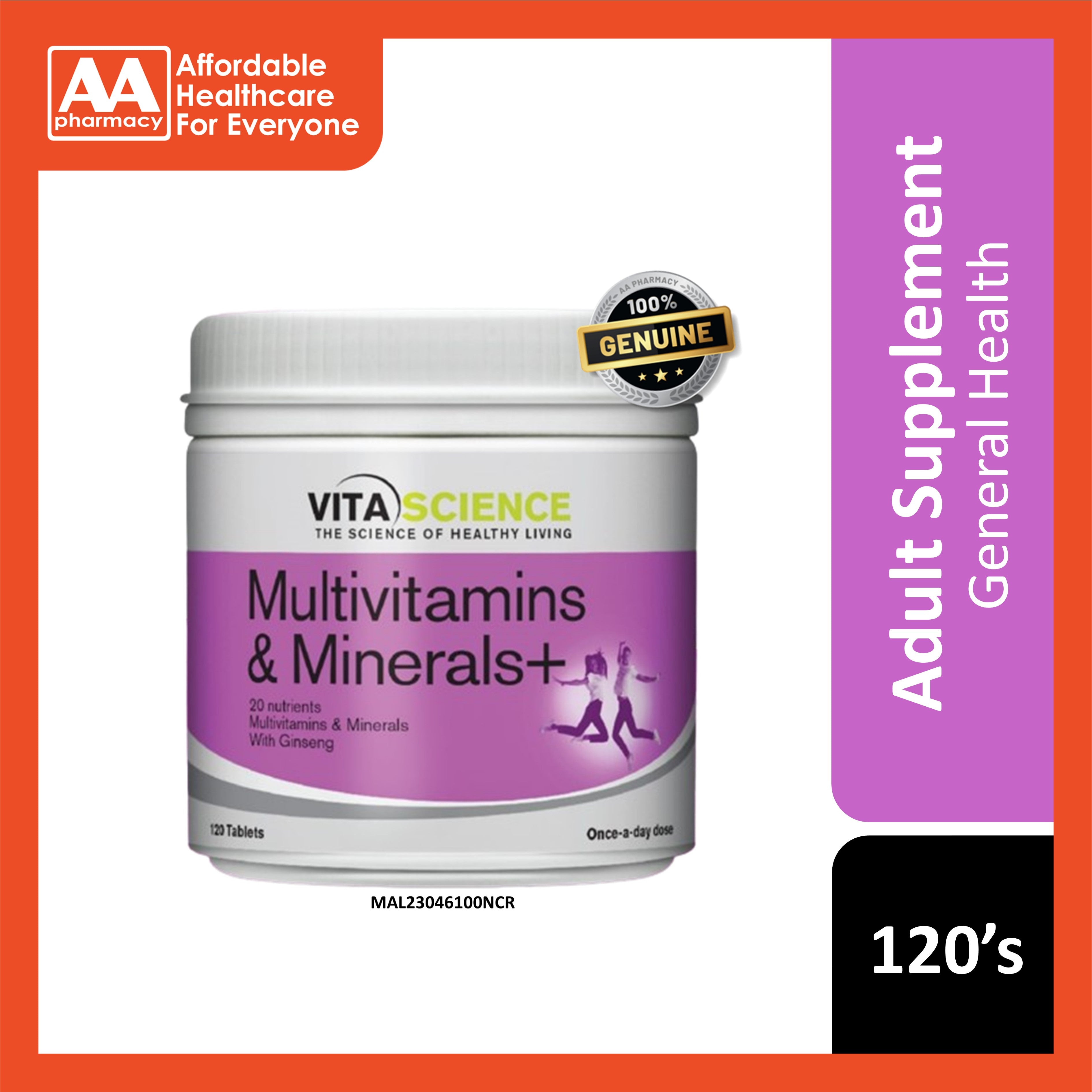 VitaScience Multivitamins and Minerals+ Tablet 120's – AA Pharmacy