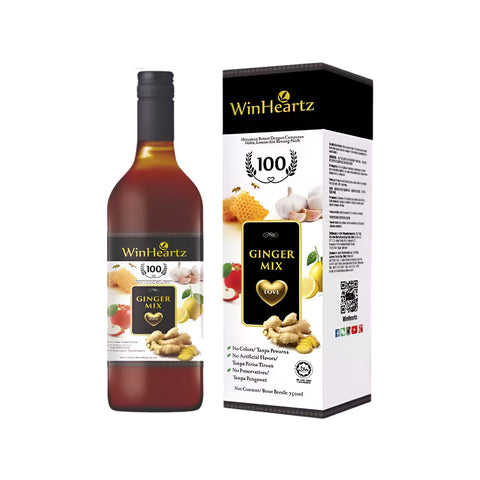 WinHeartz Ginger Mix (Botanical Beverage Mix with Ginger, Lemon and Garlic) 750mL