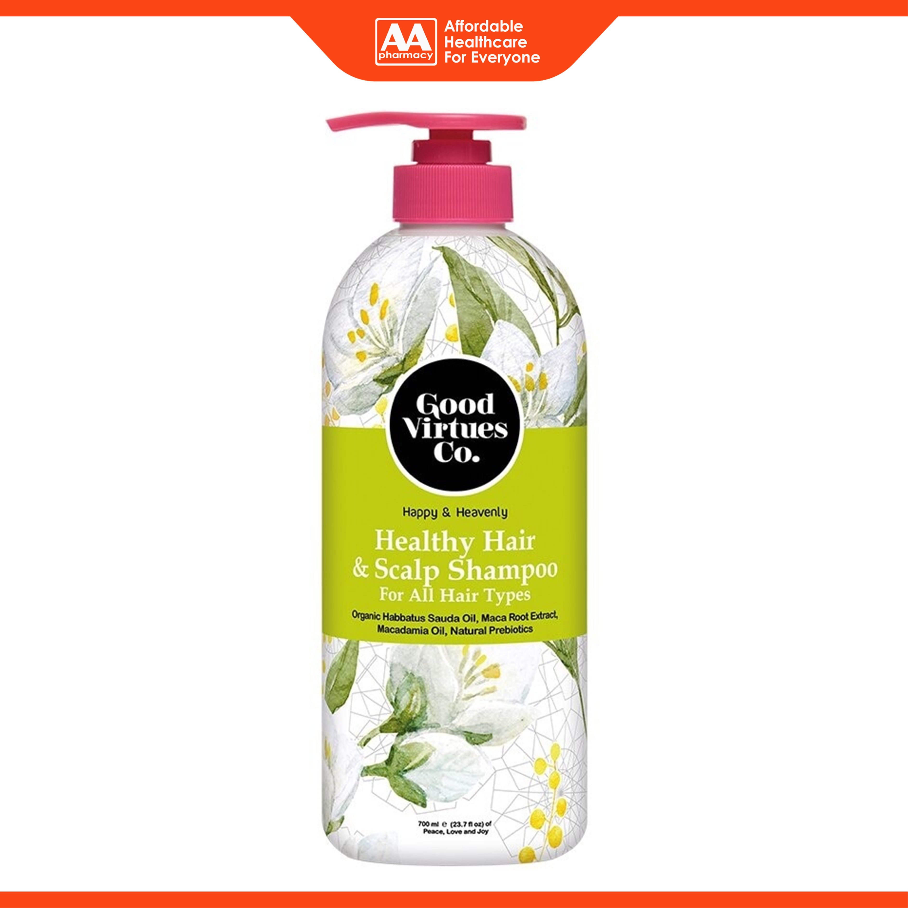 Good Virtues Co. Healthy Hair and Scalp Shampoo for All Hair Types (700ml)