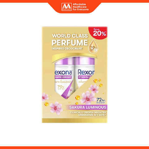 Rexona Vitamin + Bright Antiperspirant Roll On (Sakura Luminous) 45mLx2's [Twinpack]