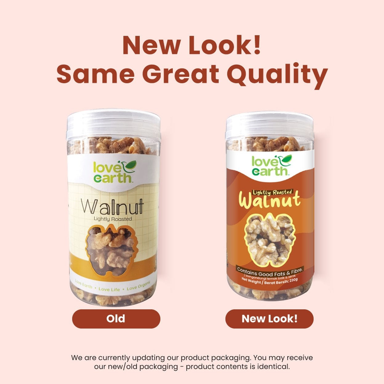 Love Earth Lightly Roasted Natural Walnut 230g