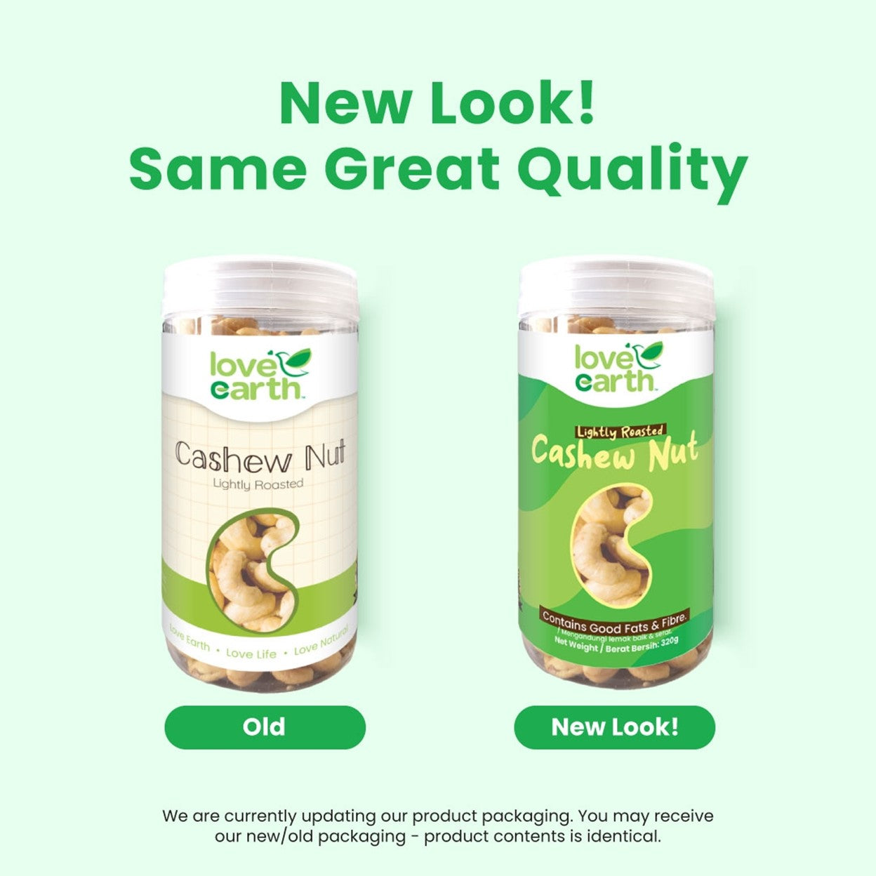 Love Earth Lightly Roasted Natural Cashew Nut 320g