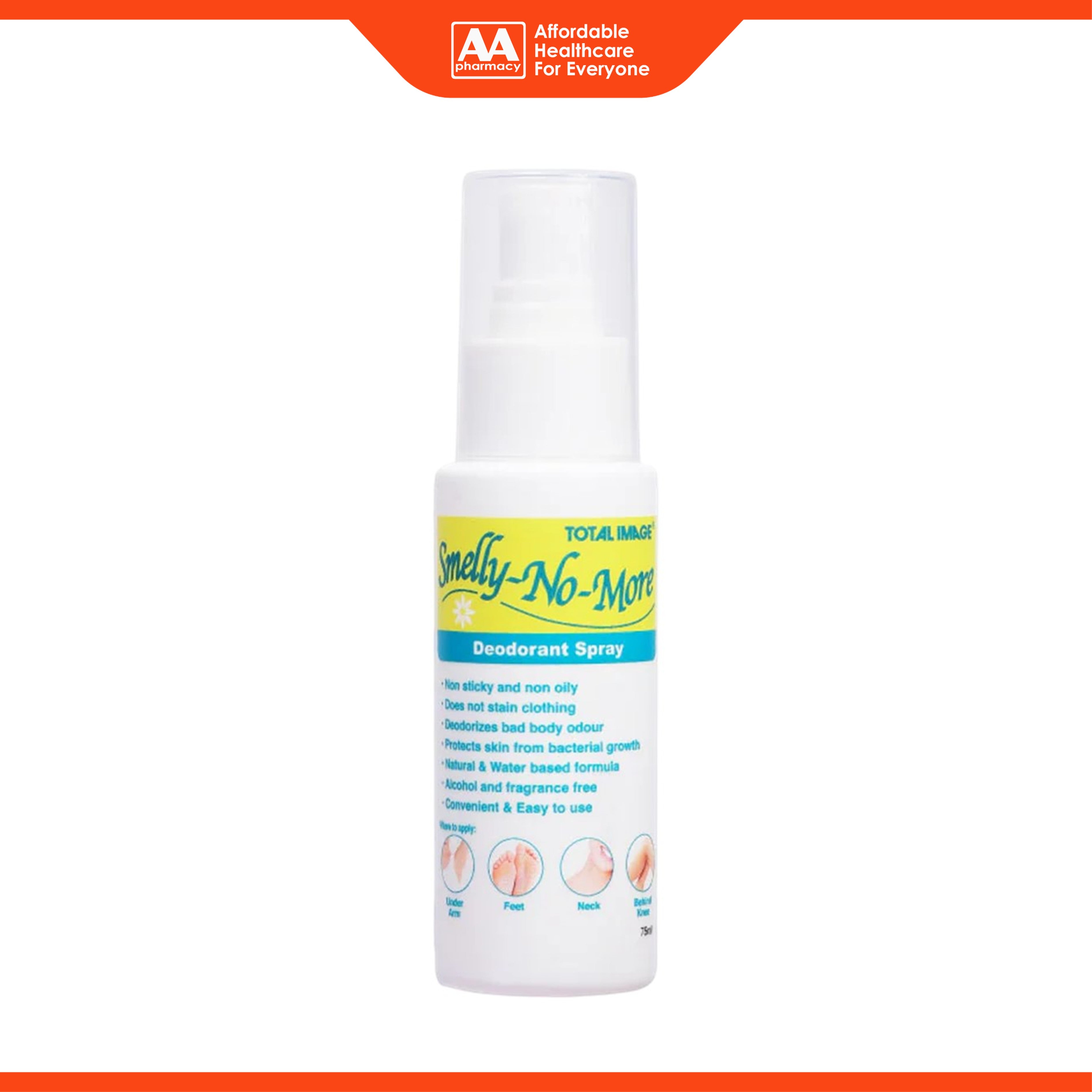 Total Image Smelly-No-More Unscented Deodorant Spray 75mL