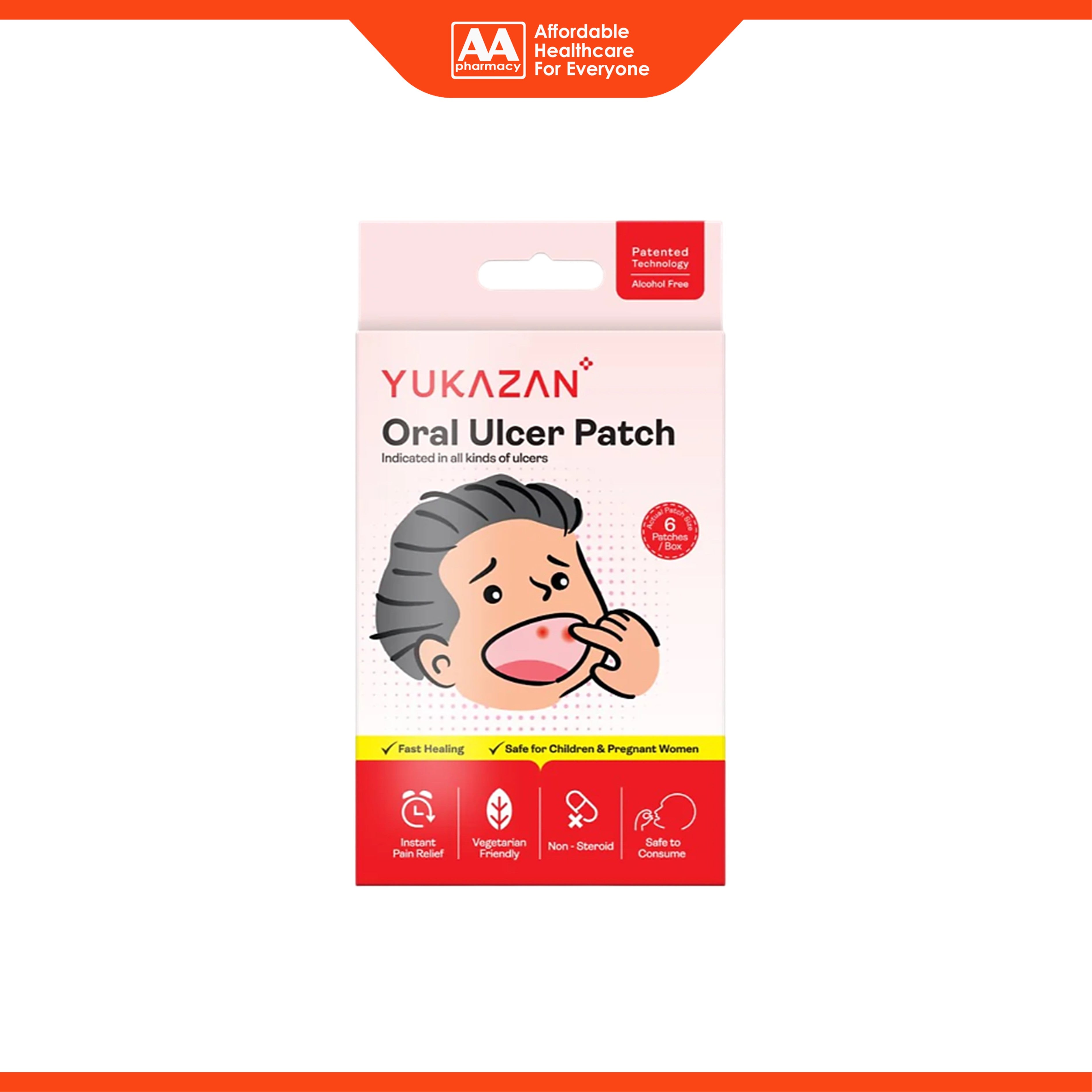 Yukazan Oral Ulcer Patch 6's (Non-Steroid)