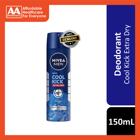 Nivea Men Cool Kick Extra Dry 72H Anti-Perspirant Spray 150mL