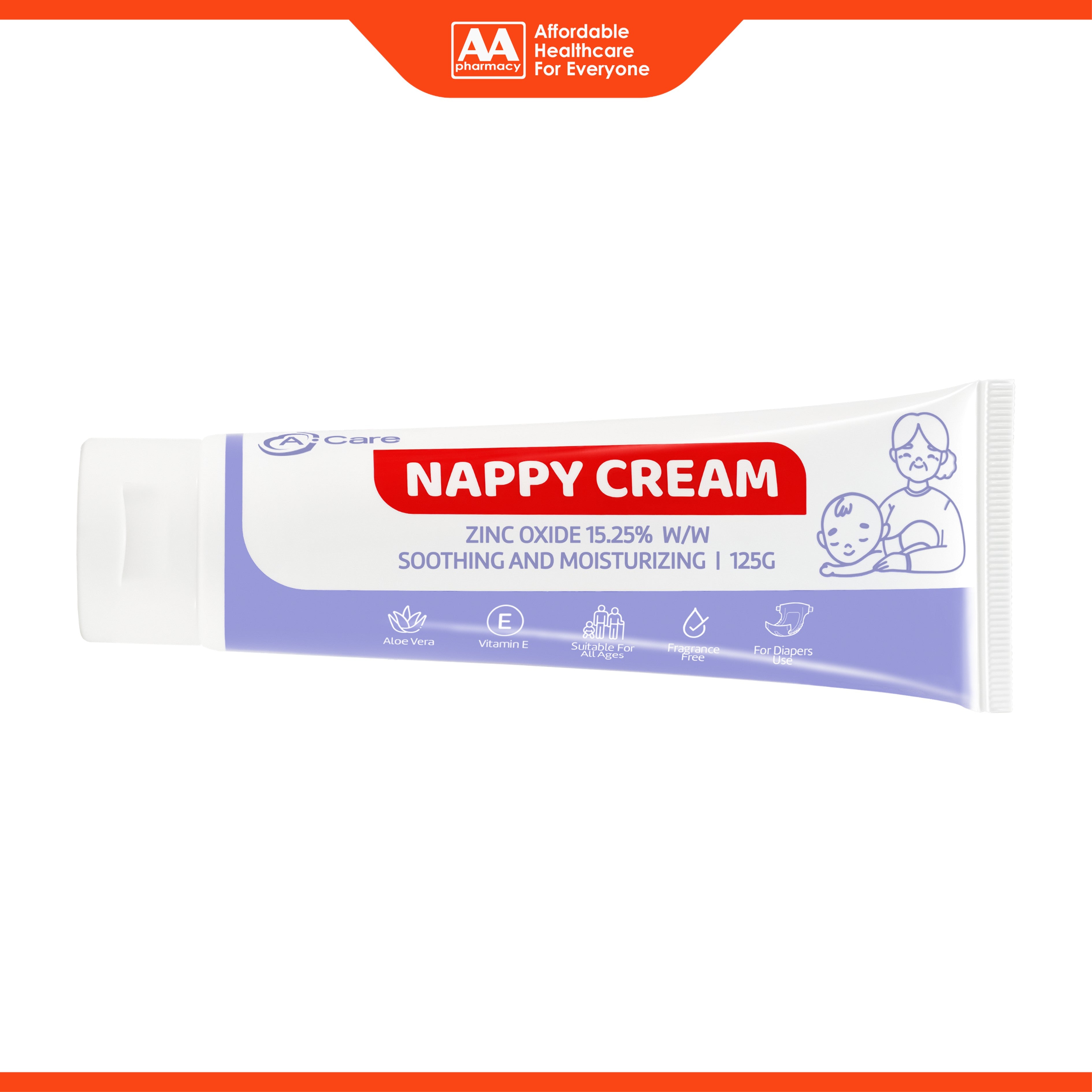 A-Care Nappy Cream (Zinc Oxide 15.25% w/w) 125g