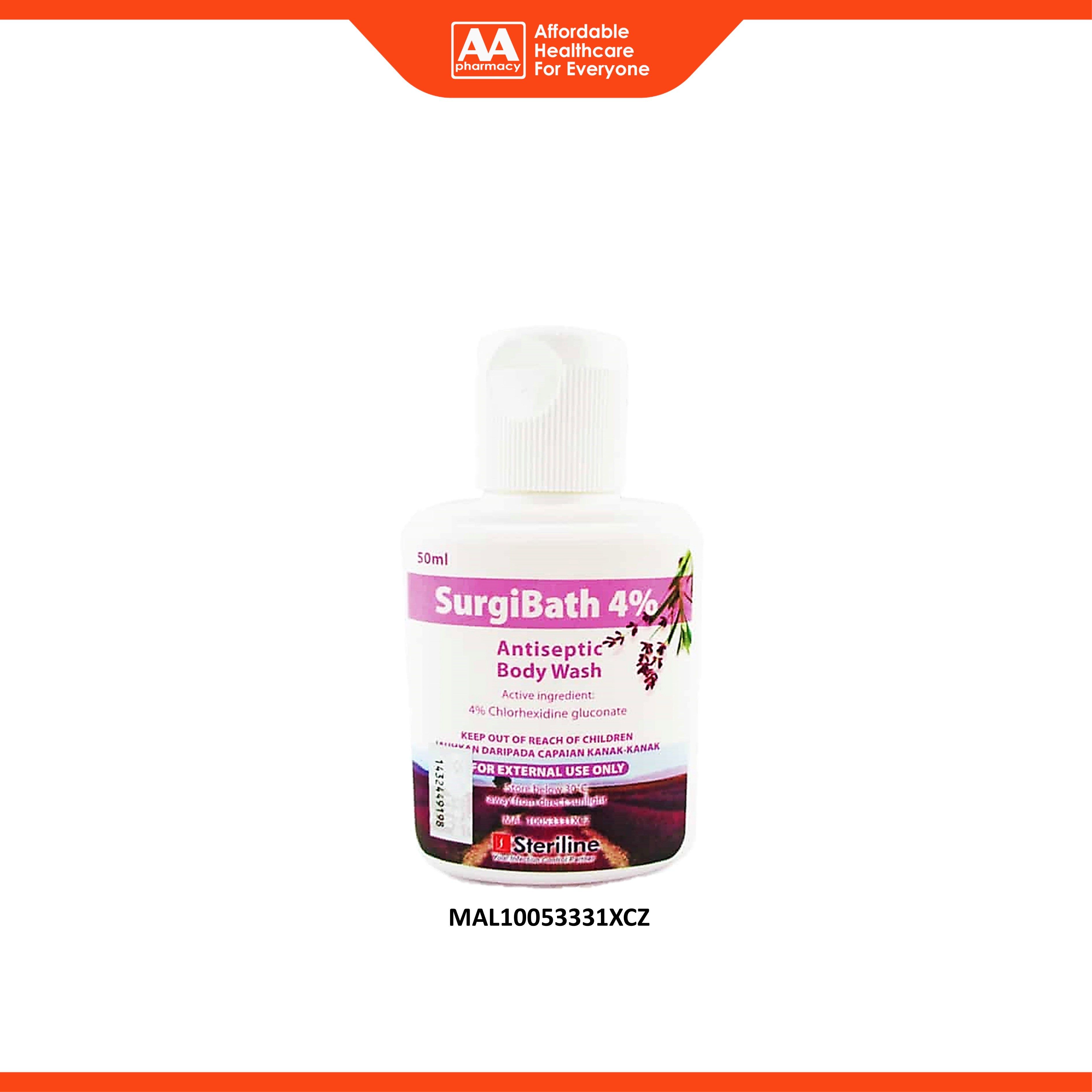 SurgiBath 4% Chlorhexidine Antiseptic Body Wash (50ml)