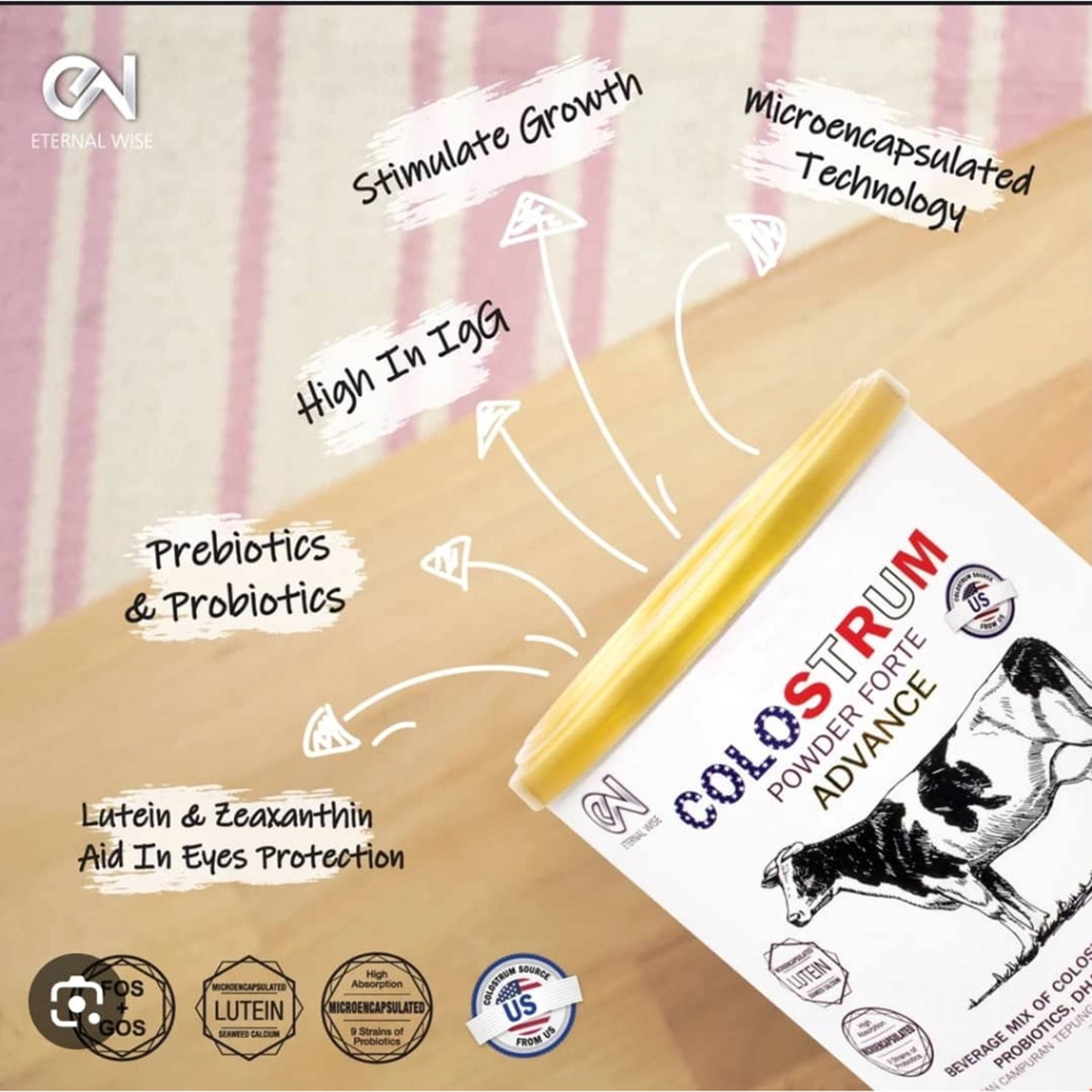Eternal Wise Colostrum Powder Forte Advance 480g (USA Source)