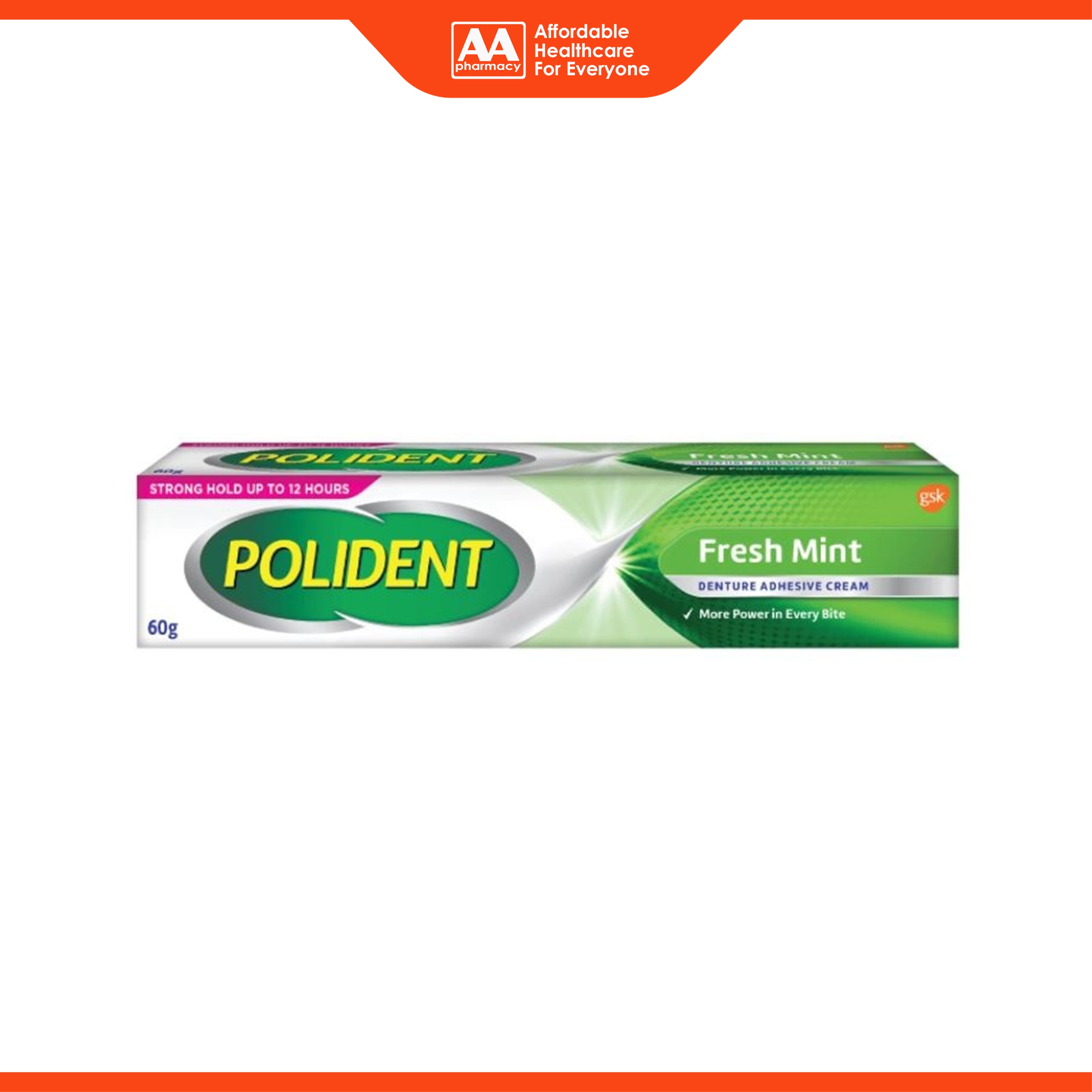 Polident Denture Adhesive Cream - Fresh Mint (60g)