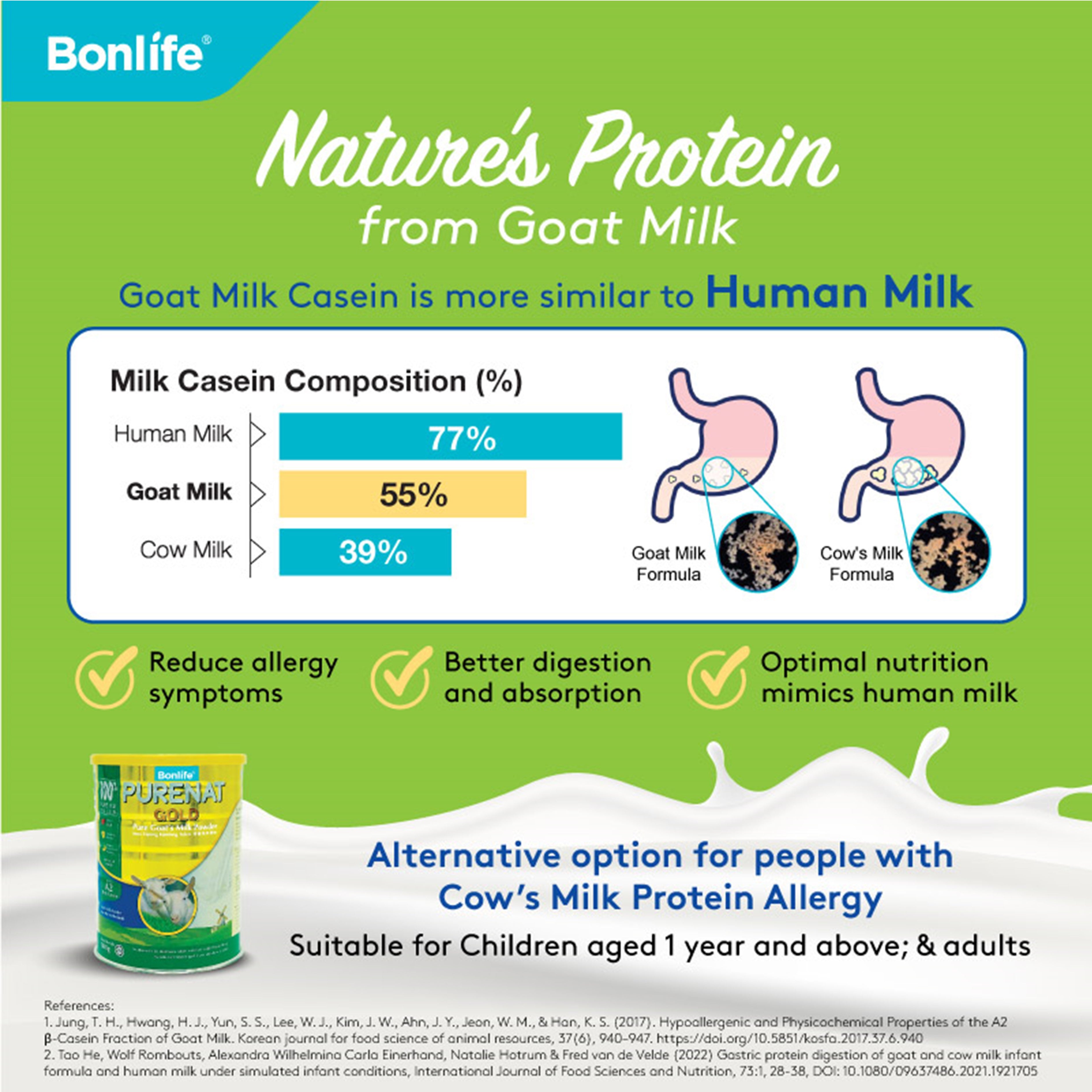 Bonlife Purenat Gold Pure Goat's Milk Powder 800g