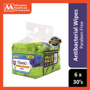 Pureen Antibacterial Wipes 6x30's [Value Pack]