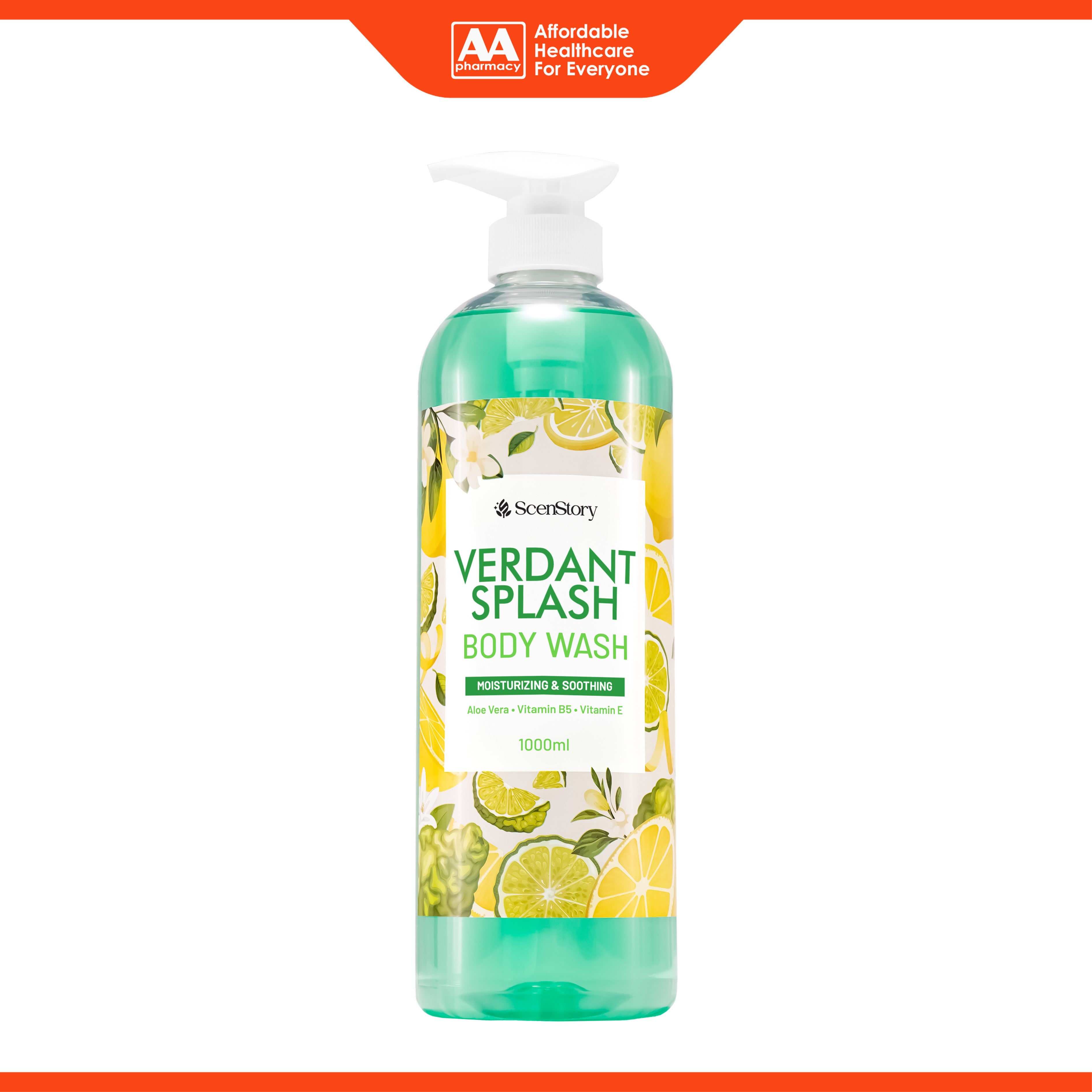 ScenStory Verdant Splash Body Wash 1000mL (Moisturizing and Soothing)