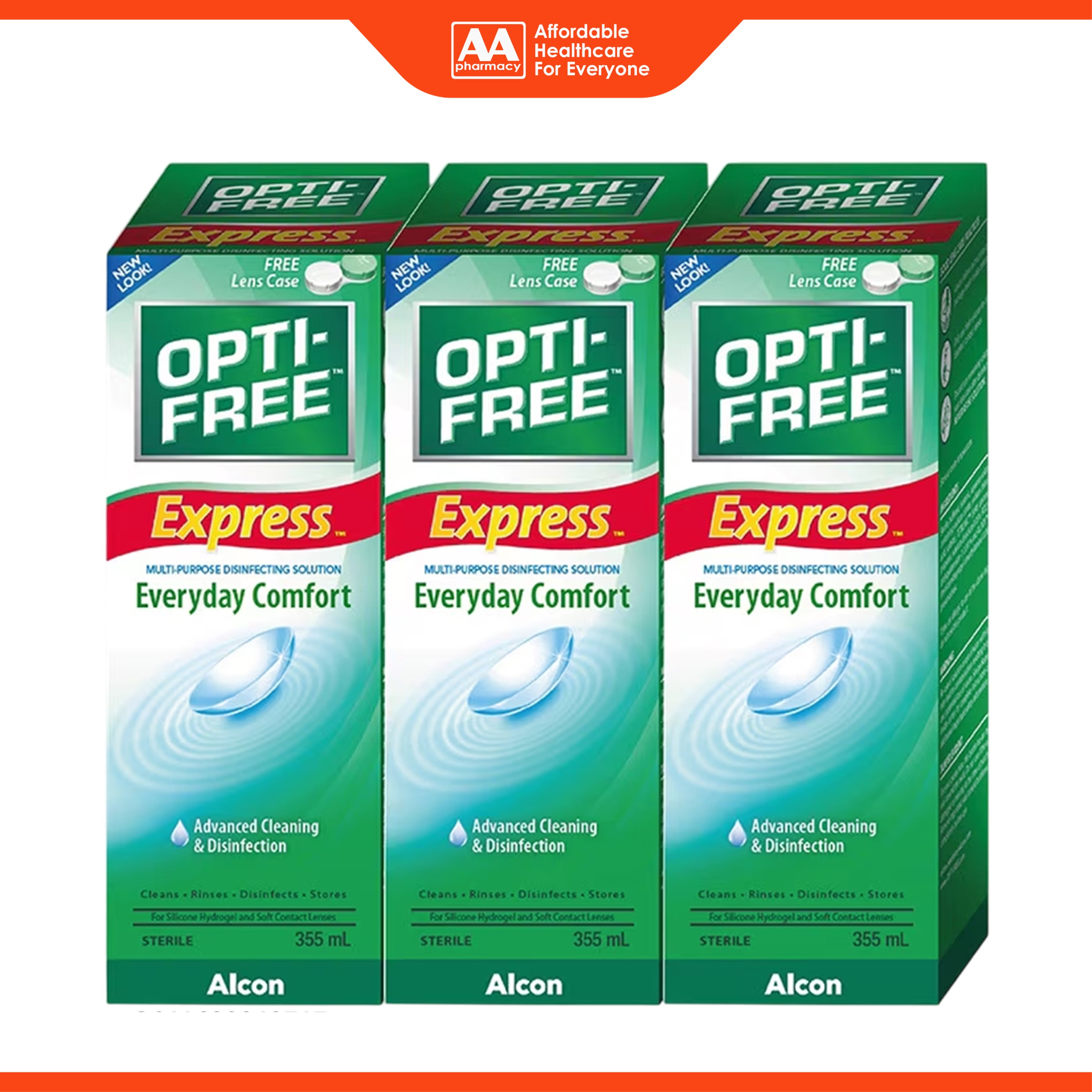 Alcon Opti-Free Express Multi-Purpose Disinfecting Solution (3 x 355ml)