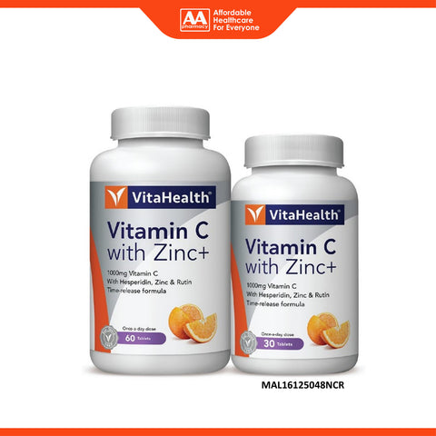 VitaHealth Vitamin C 1000mg with Zinc+ Tablet 60's+30's