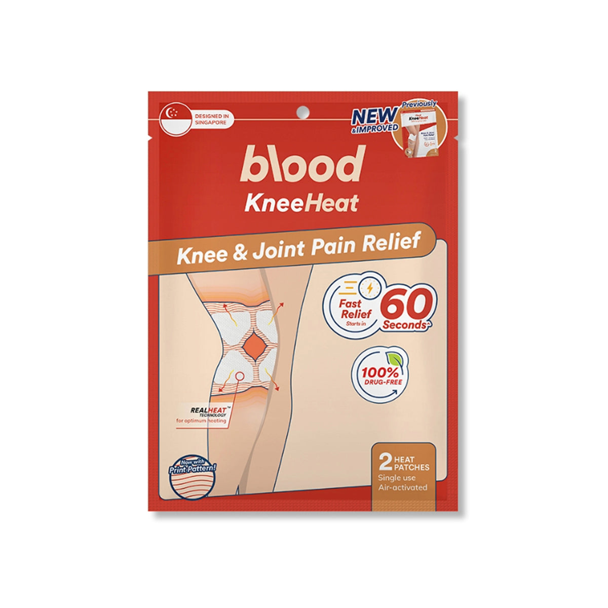 Blood KneeHeat Patch (2's) - Knee and Joint Pain Relief