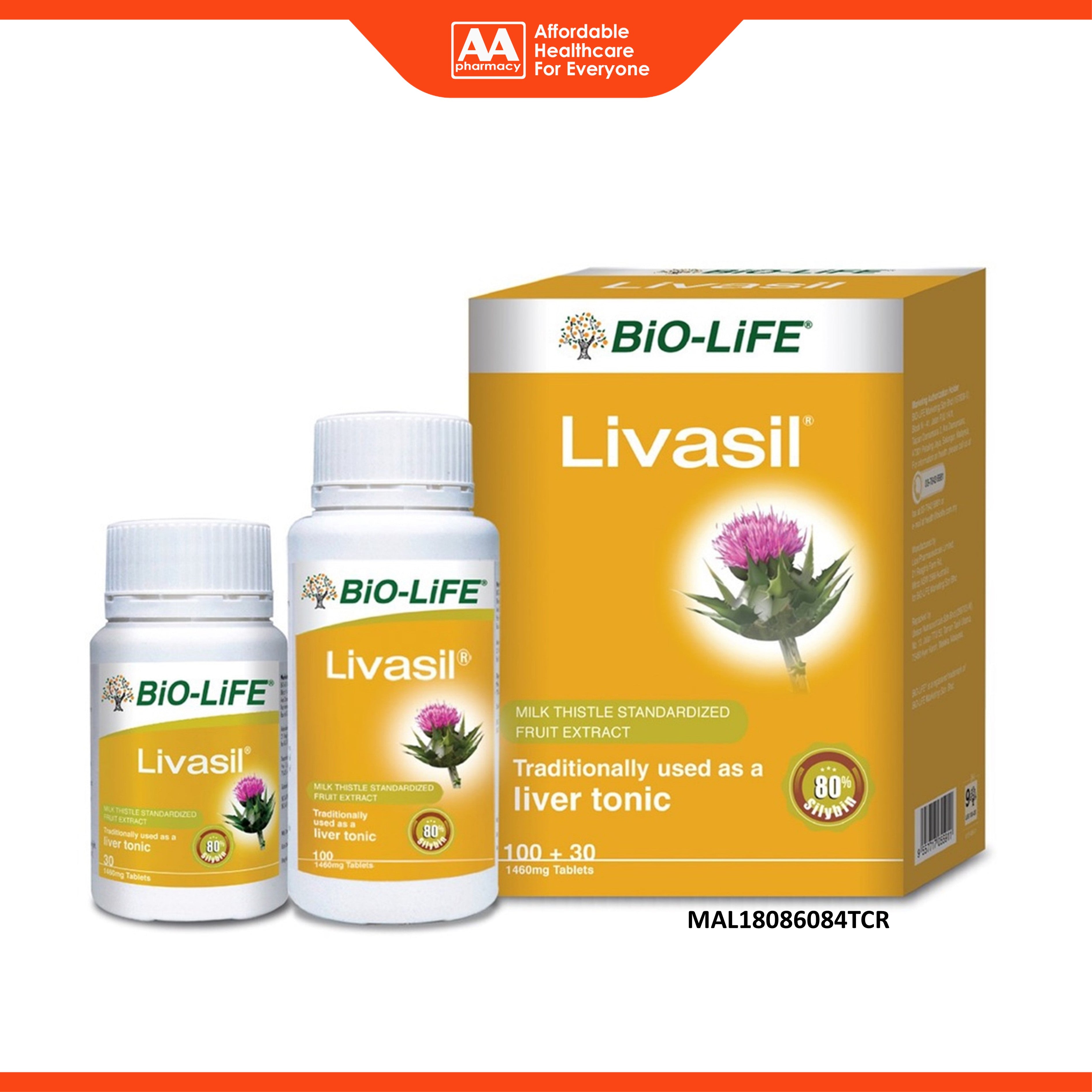 Bio-Life Livasil (Milk Thistle) Tablet 100's+30's