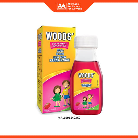 Woods' Peppermint Children's Cough Syrup 50mL (Strawberry Flavour)