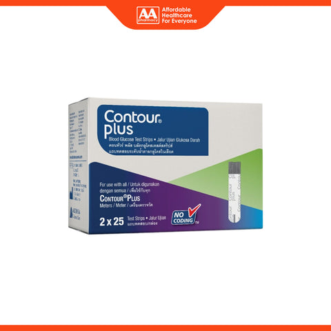 Contour Plus Blood Glucose Test Strip 2x25's