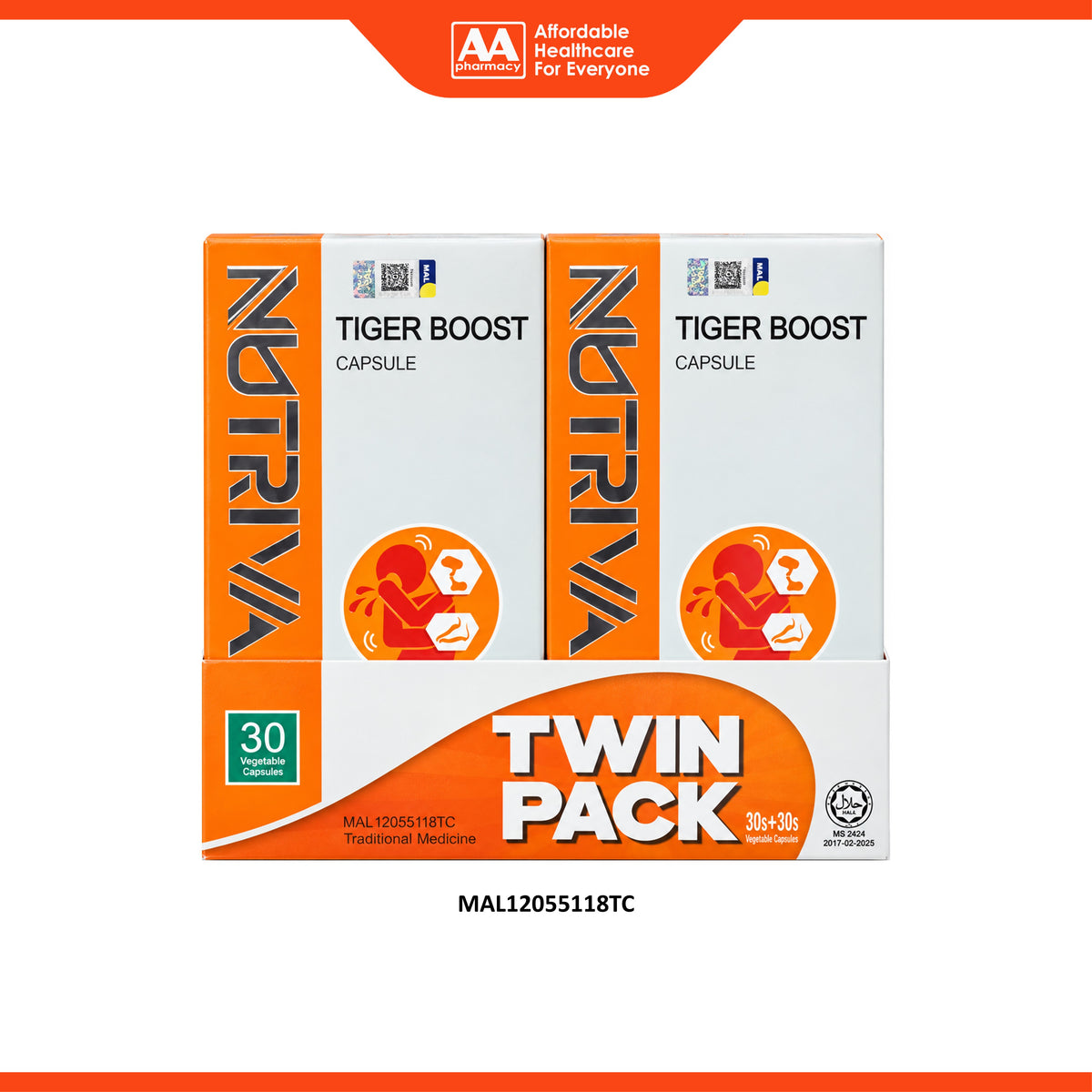 Nutriva Tiger Boost Vegecapsule (2 x 30's)