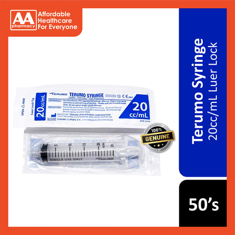 Terumo Syringe 20cc/mL 50's (Luer Lock/Eccentric Luer Slip)