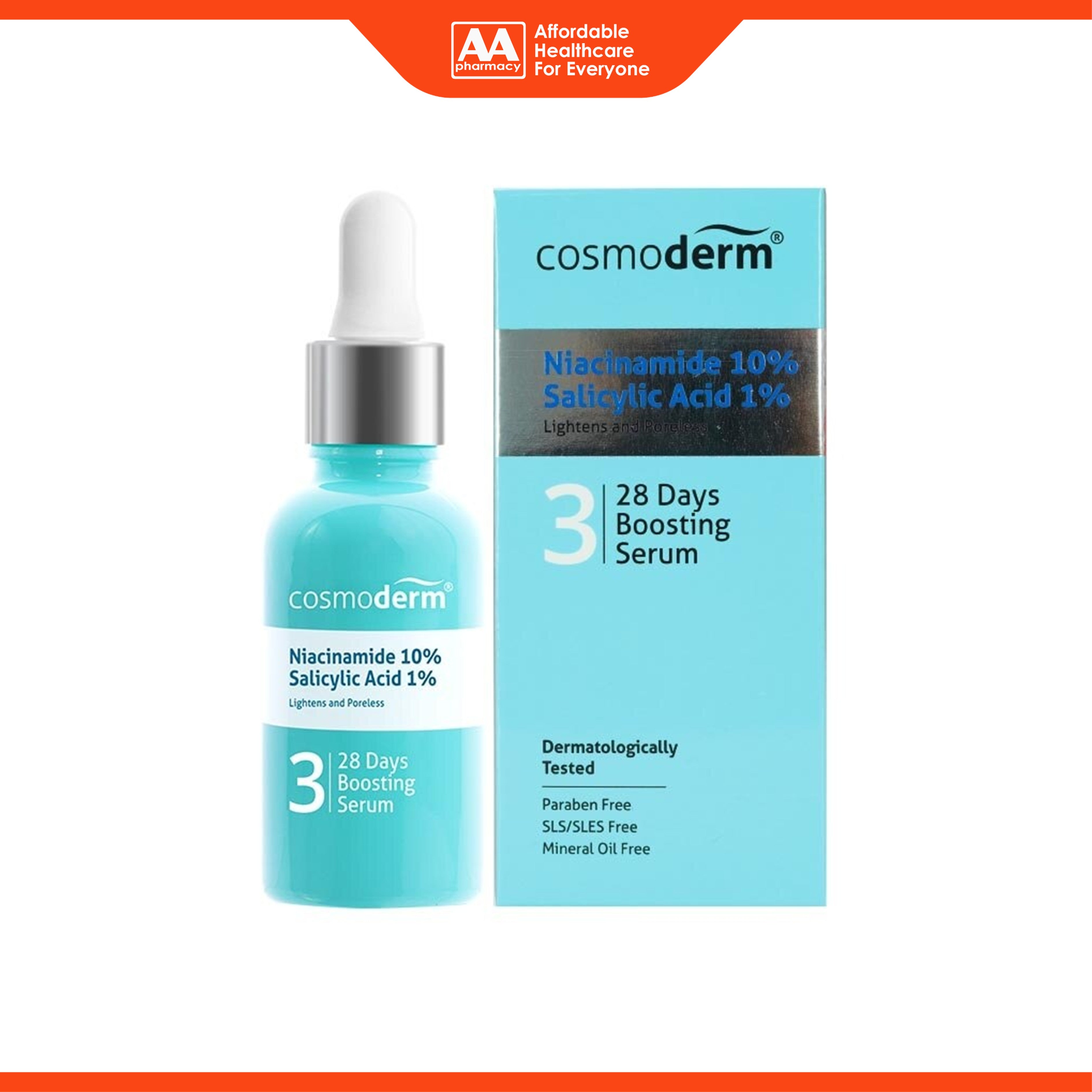 Cosmoderm Niacinamide 10% + Salicylic Acid 1% 28 Days Boosting Serum (30ml)