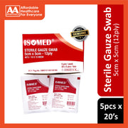 Sterile Gauze Swab 5cmx5cmx12ply 5pcsx20's