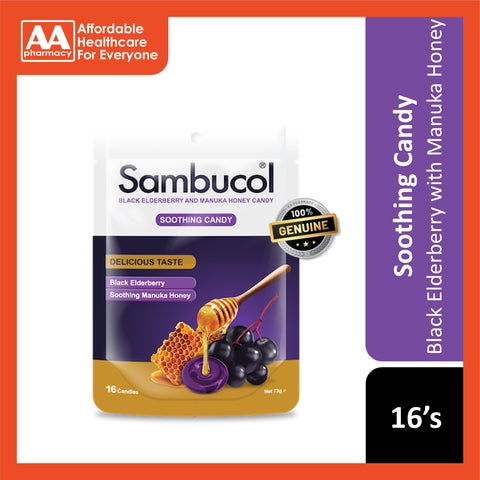 Sambucol Black Elderberry with Manuka Honey Soothing Candy 16's