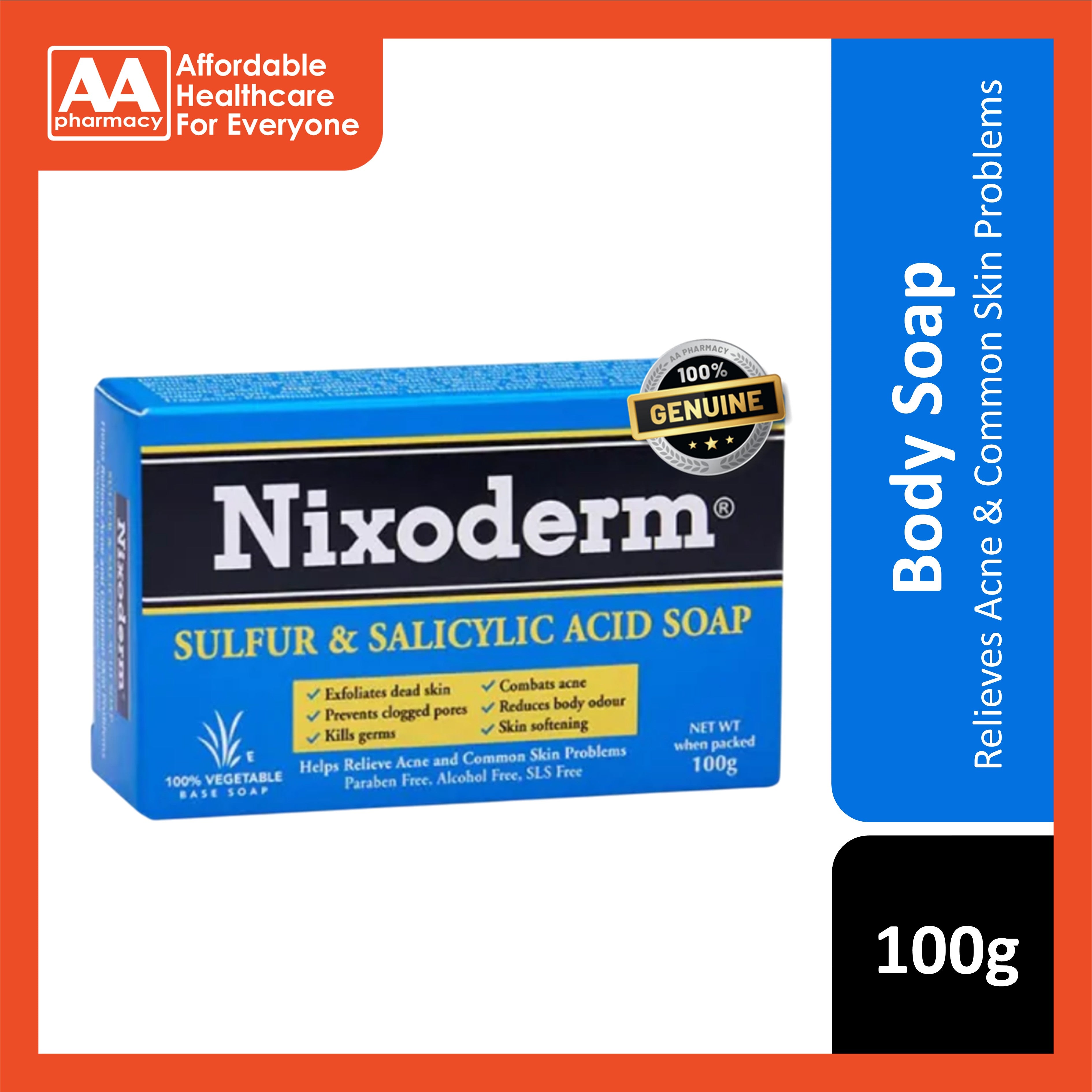 Nixoderm Sulfur and Salicylic Acid Soap 100g