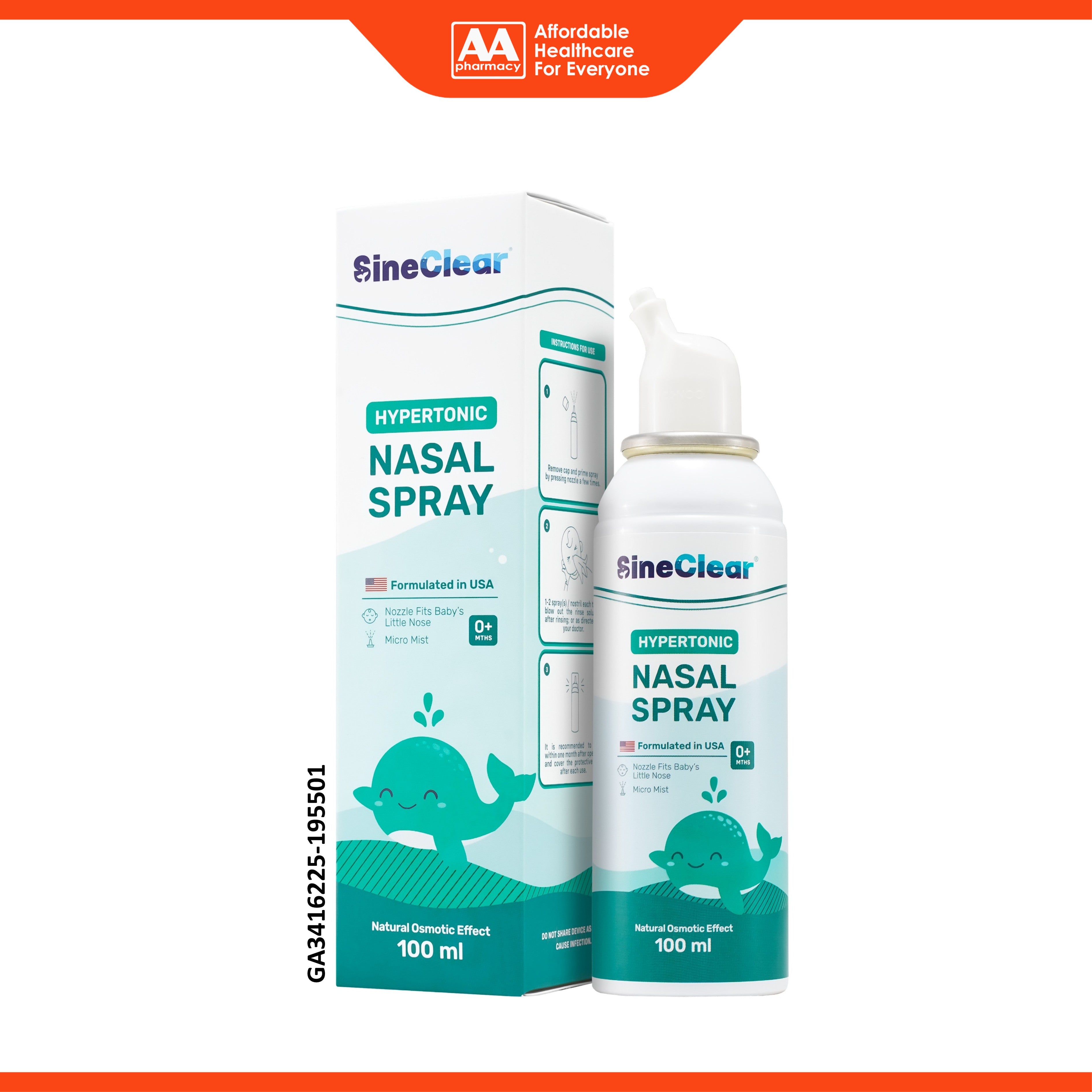 SineClear Hypertonic Nasal Spray 100mL (For Babies 0+ Months)