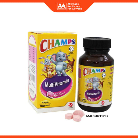 Champs Multivitamins Chewable Tablet 100's (Strawberry Flavour)