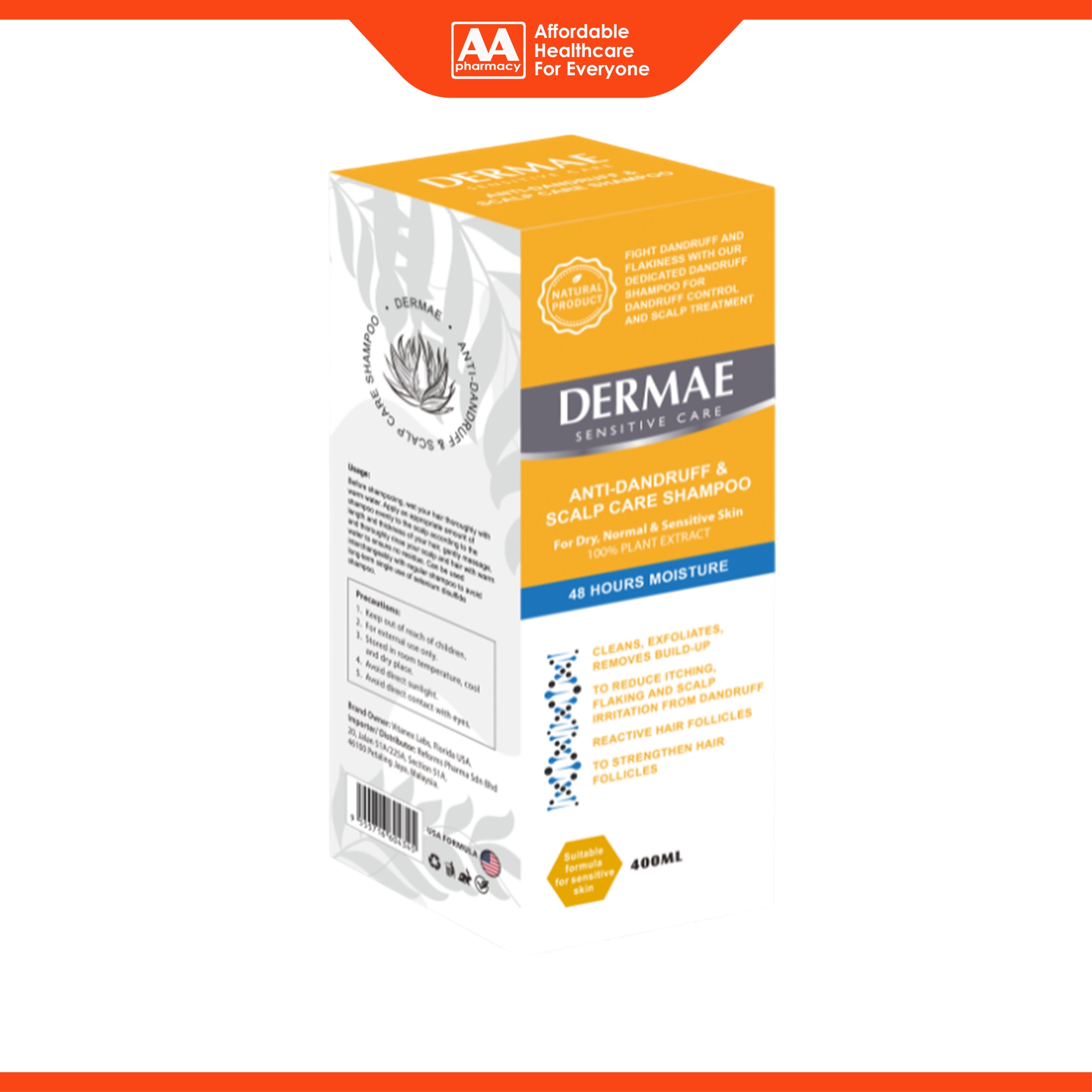 Dermae Anti-Dandruff and Scalp Care Shampoo (400ml)