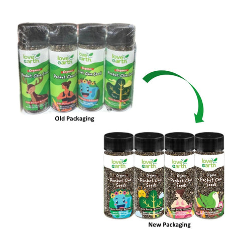 Love Earth Organic Pocket Chia Seeds 28gx4's [New Packaging]