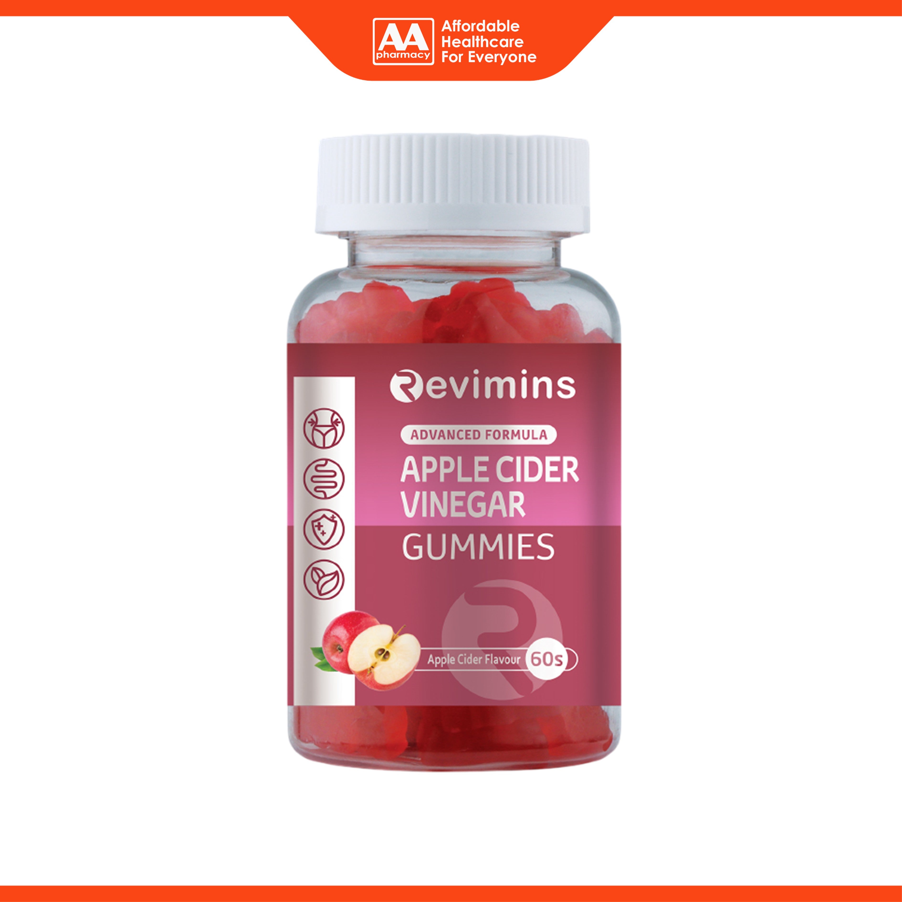 Revimins Apple Cider Vinegar Gummies 60's (Apple Cider Flavour)